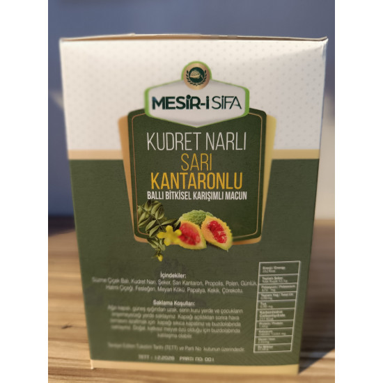 Mesr-i Şifa Kudret Narlı Sarı Kantonlu Ballı Bitkisel Macun 460 gr