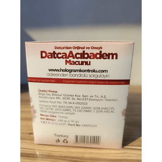 Datça Damla Sakızlı Acı Bademli Macun 240 Gr