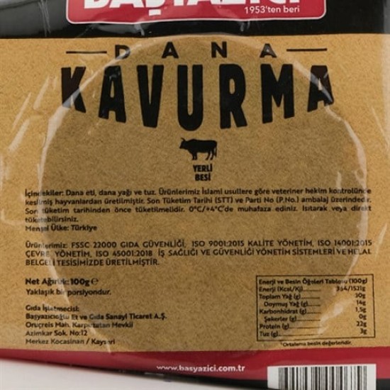 Başyazıcı Kavurma 100 Gr