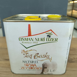 Naturel Sızma Soğuk Sıkım Taş Baskı Zeytin Yağı 2 LT Teneke